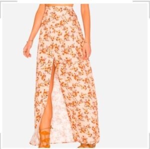 Boys And Arrows California THE Mallory SkirtFloral Print Maxi Skirt Slit Size XS